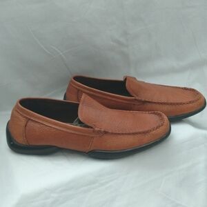 Merona Penny men's classic leather caramel brown slip on loafer shoes size 9.5
